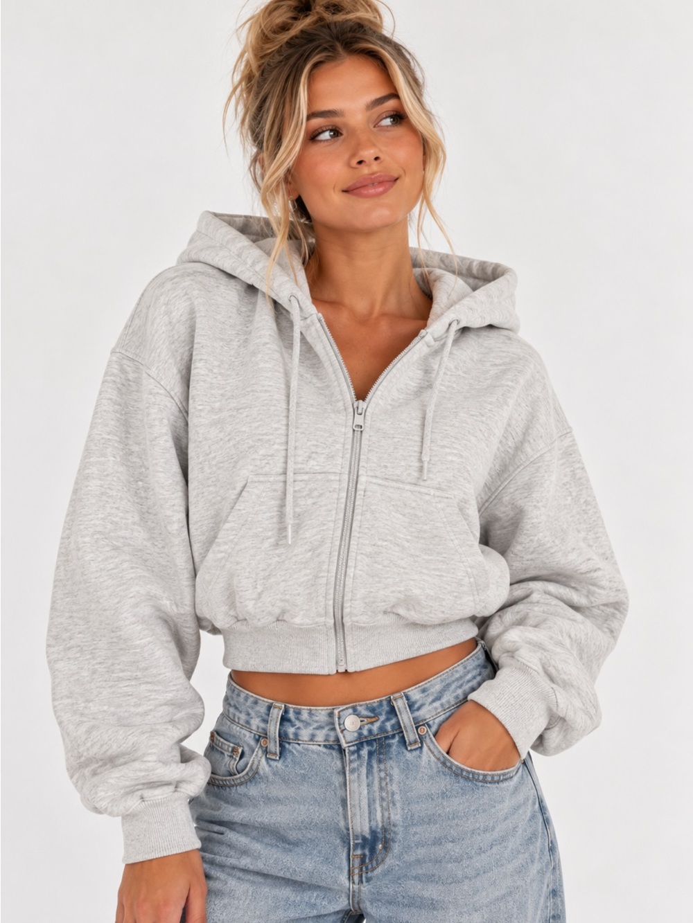Garage Light Heather Gray Zip Up Hoodie